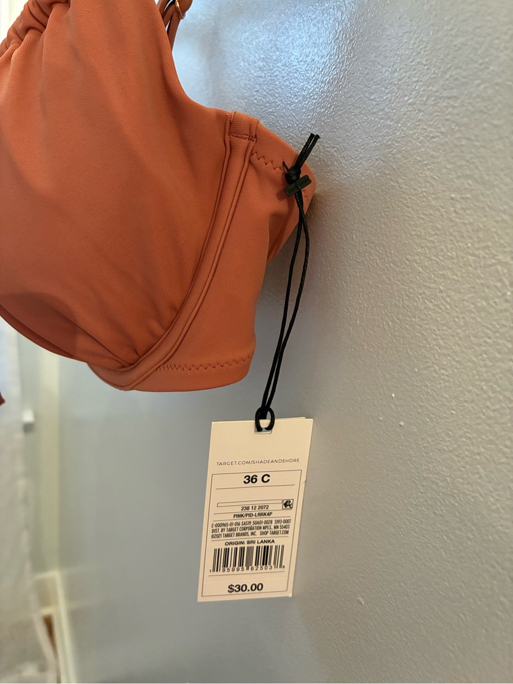 Women's Ruched Tie-Front Bikini Top - Rust - Picture 4 of 4
